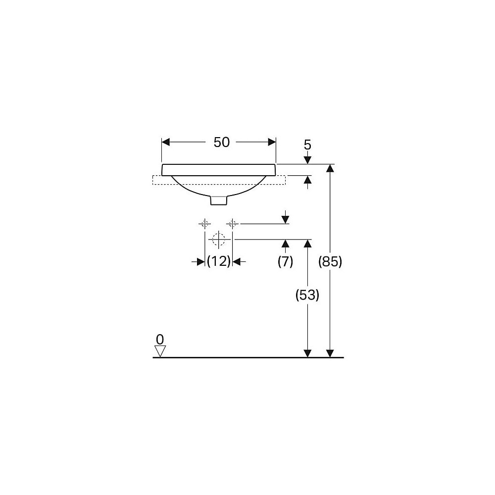 Geberit VariForm Einbauwaschtisch, oval, Breite 50cm, Tiefe 40cm, ohne Hahnloch, Übe... GEBERIT-500709012 4025416829690 (Abb. 5)