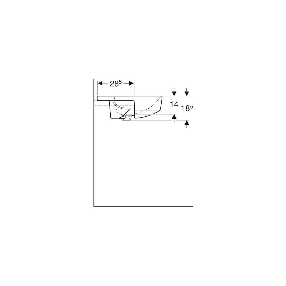 Geberit VariForm Halbeinbauwaschtisch rund Durchmesser 50cm, Hahnloch mittig, Überla... GEBERIT-500782012 4025416690641 (Abb. 6)