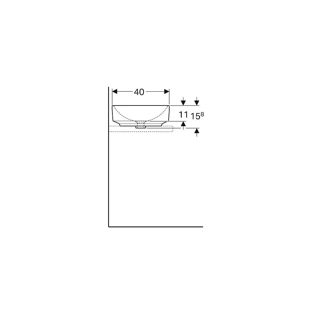 Geberit VariForm Aufsatzwaschtisch rechteckig, Breite 55cm, Tiefe 40cm, ohne Hahnloc... GEBERIT-500779012 4025416689324 (Abb. 6)