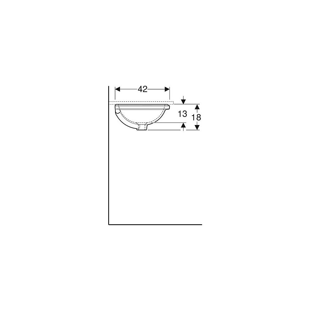 Geberit VariForm Unterbauwaschtisch, rund Außendurchmesser 40,5cm, ohne Hahnloch, oh... GEBERIT-500747002 4025416302650 (Abb. 6)