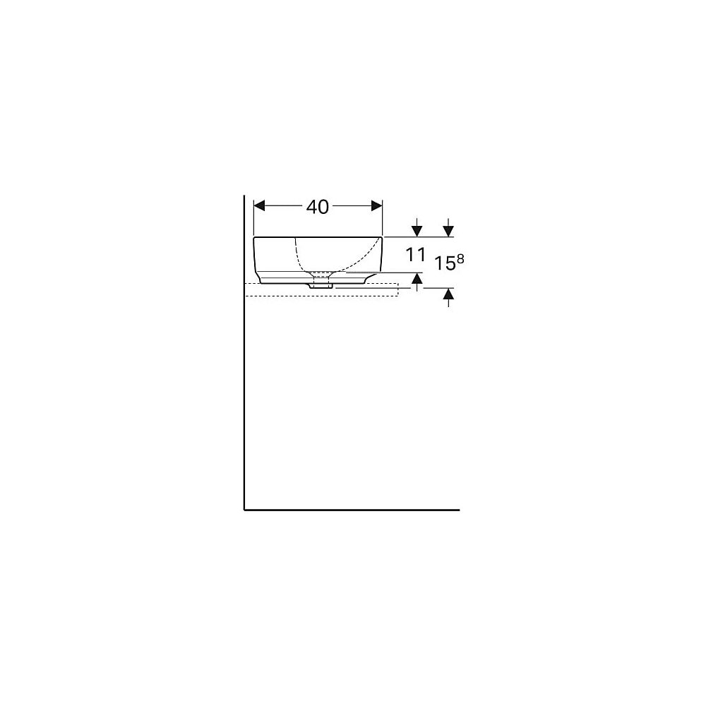 Geberit VariForm Aufsatzwaschtisch, elliptisch, Hahnlochbank, B 50cm T 40cm Hahnloch... GEBERIT-500776002 4025416303084 (Abb. 6)