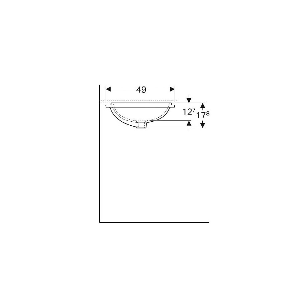 Geberit VariForm Unterbauwaschtisch, rechteckig Breite 58cm, Tiefe 49cm, ohne Hahnlo... GEBERIT-500767002 4025416302940 (Abb. 6)