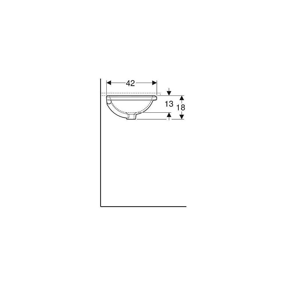 Geberit VariForm Unterbauwaschtisch oval Breite 42cm, Tiefe 42cm, ohne Hahnloch, Übe... GEBERIT-500749012 4025416771753 (Abb. 6)