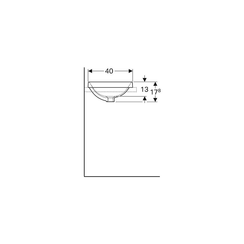 Geberit VariForm Einbauwaschtisch, rechteckig Breite 55cm, Tiefe 40cm, ohne Hahnloch... GEBERIT-500737002 4025416302513 (Abb. 5)