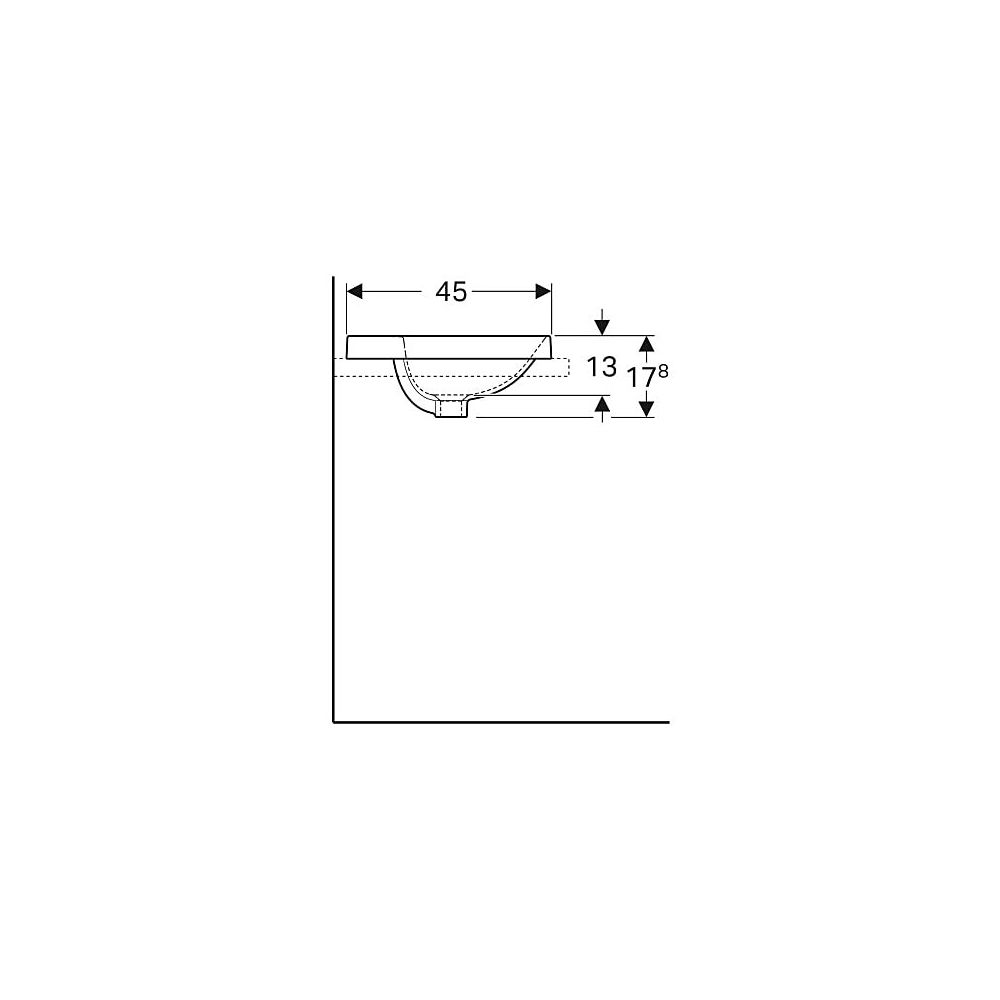 Geberit VariForm Einbauwaschtisch, oval, mit Hahnlochbank, Breite 55cm, Tiefe 45cm, ... GEBERIT-500723012 4025416838463 (Abb. 6)