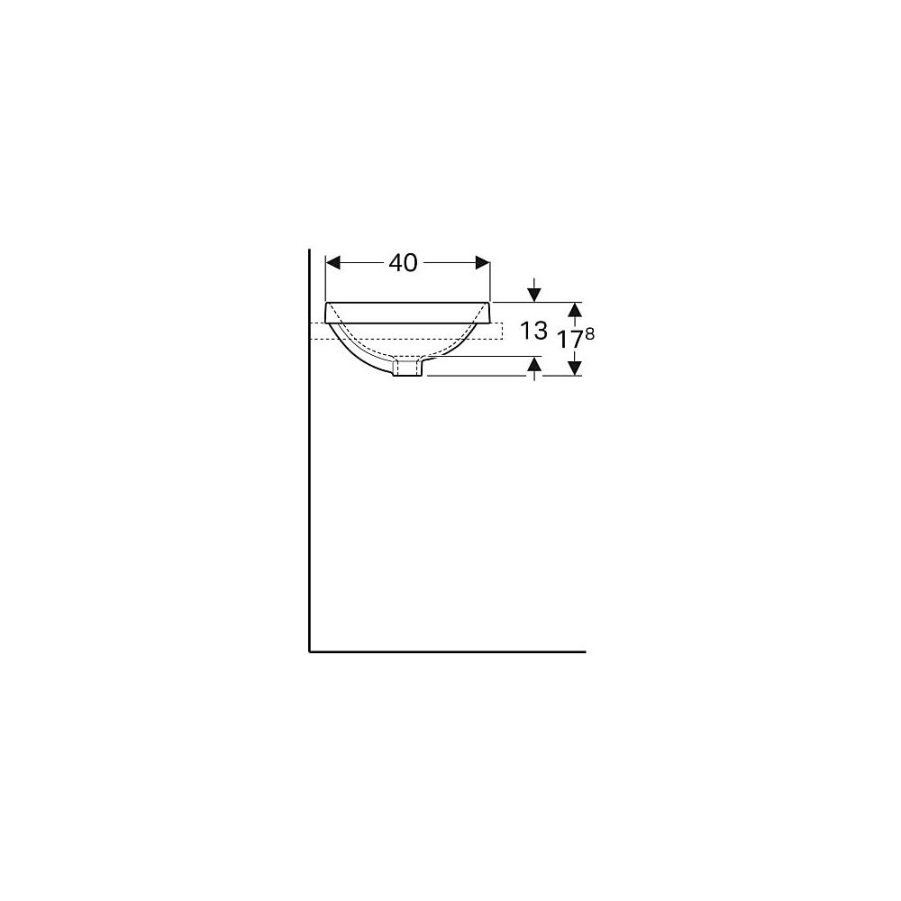Geberit VariForm Einbauwaschtisch, oval, Breite 50cm, Tiefe 40cm, ohne Hahnloch, Übe... GEBERIT-500709012 4025416829690 (Abb. 6)