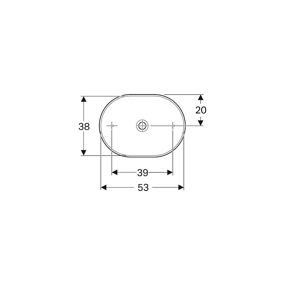 Geberit VariForm Aufsatzwaschtisch, elliptisch, Breite 55cm, Tiefe 40cm, ohne Hahnlo... GEBERIT-500774002 4025416303053 (Abb. 4)