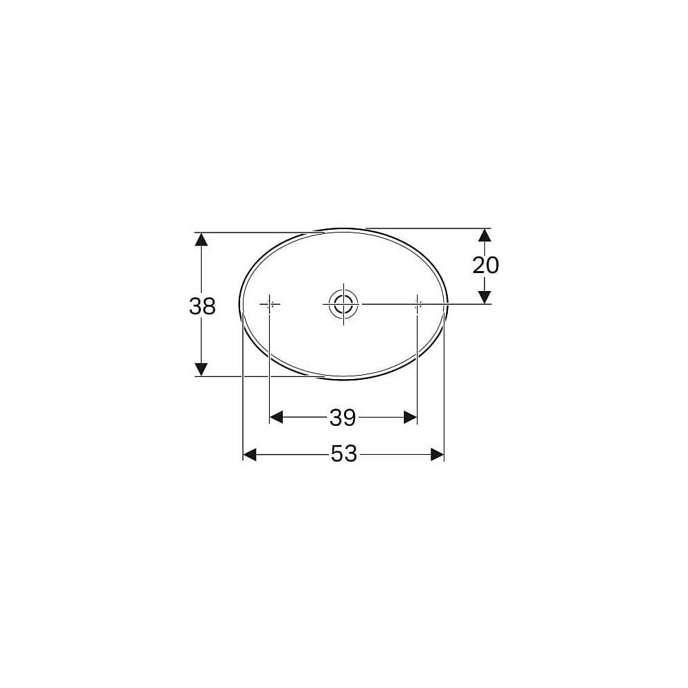Geberit VariForm Aufsatzwaschtisch, oval, Breite 55cm, Tiefe 40cm, ohne Hahnloch, oh... GEBERIT-500771012 4025416684053 (Abb. 4)