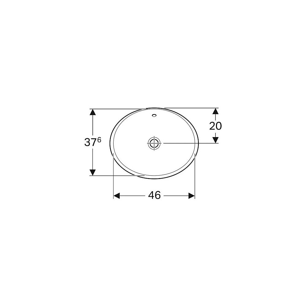 Geberit VariForm Einbauwaschtisch, oval, Breite 50cm, Tiefe 40cm, ohne Hahnloch, Übe... GEBERIT-500709012 4025416829690 (Abb. 4)