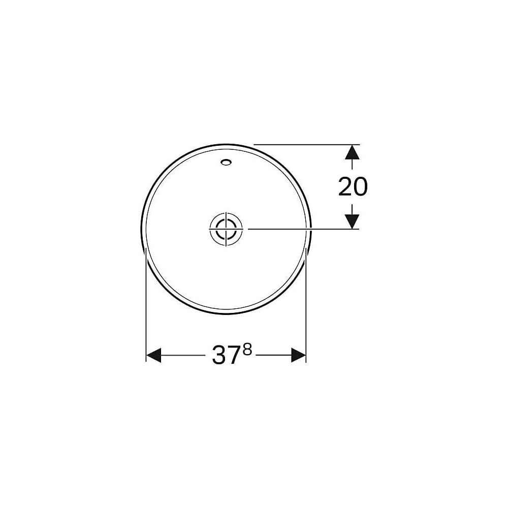 Geberit VariForm Einbauwaschtisch, rund Durchmesser 40cm, ohne Hahnloch, mit Überlau... GEBERIT-500701002 4025416301998 (Abb. 4)