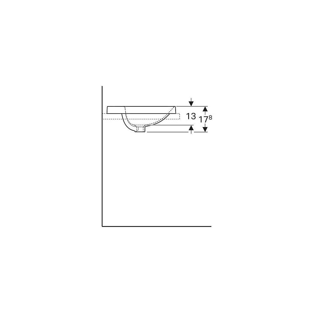 Geberit VariForm Einbauwaschtisch rund, mit Hahnlochbank Durchmesser 48cm, Hahnloch ... GEBERIT-500707012 4025416828587 (Abb. 6)