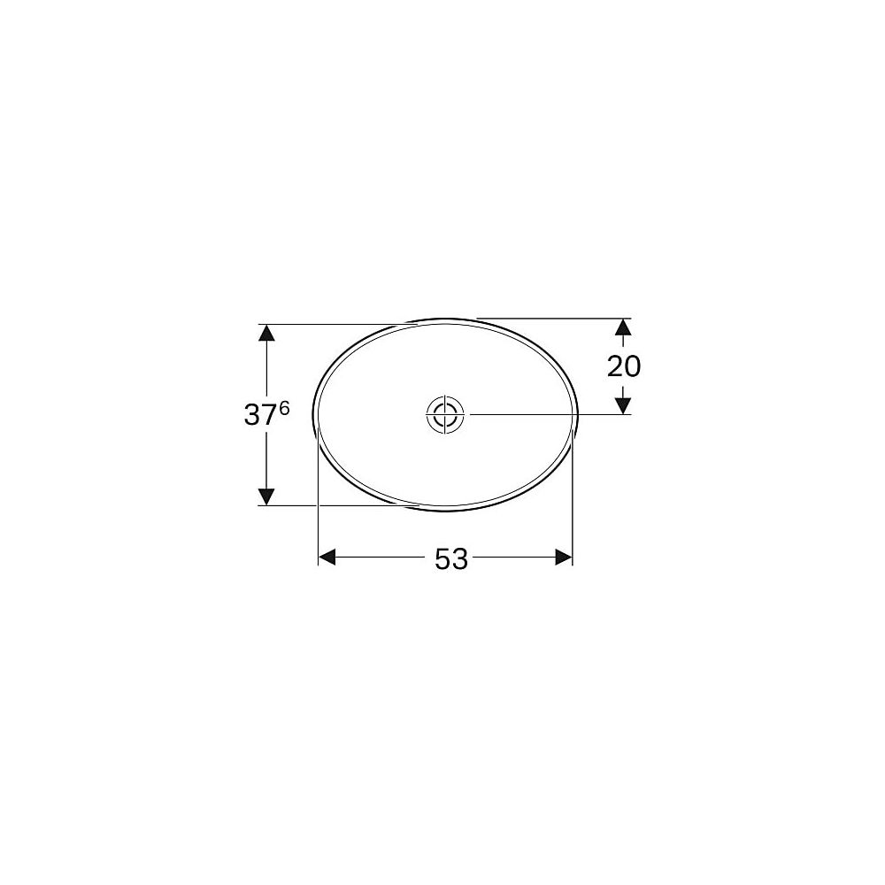 Geberit VariForm Einbauwaschtisch, oval, Breite 55cm, Tiefe 40cm, ohne Hahnloch, ohn... GEBERIT-500719002 4025416302254 (Abb. 4)