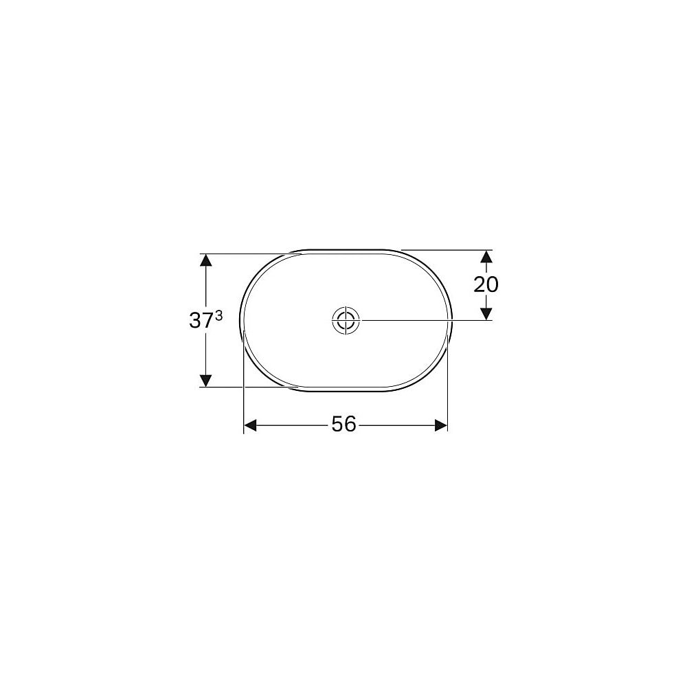 Geberit VariForm Einbauwaschtisch, elliptisch Breite 60cm, Tiefe 40cm, ohne Hahnloch... GEBERIT-500731002 4025416302438 (Abb. 4)