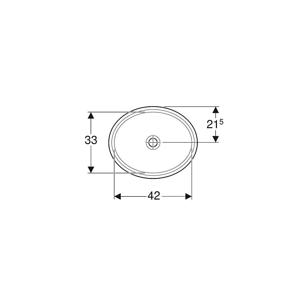 Geberit VariForm Unterbauwaschtisch, oval Außendurchmesser49,5x42cm, ohne Hahnloch, ... GEBERIT-500751002 4025416302711 (Abb. 4)