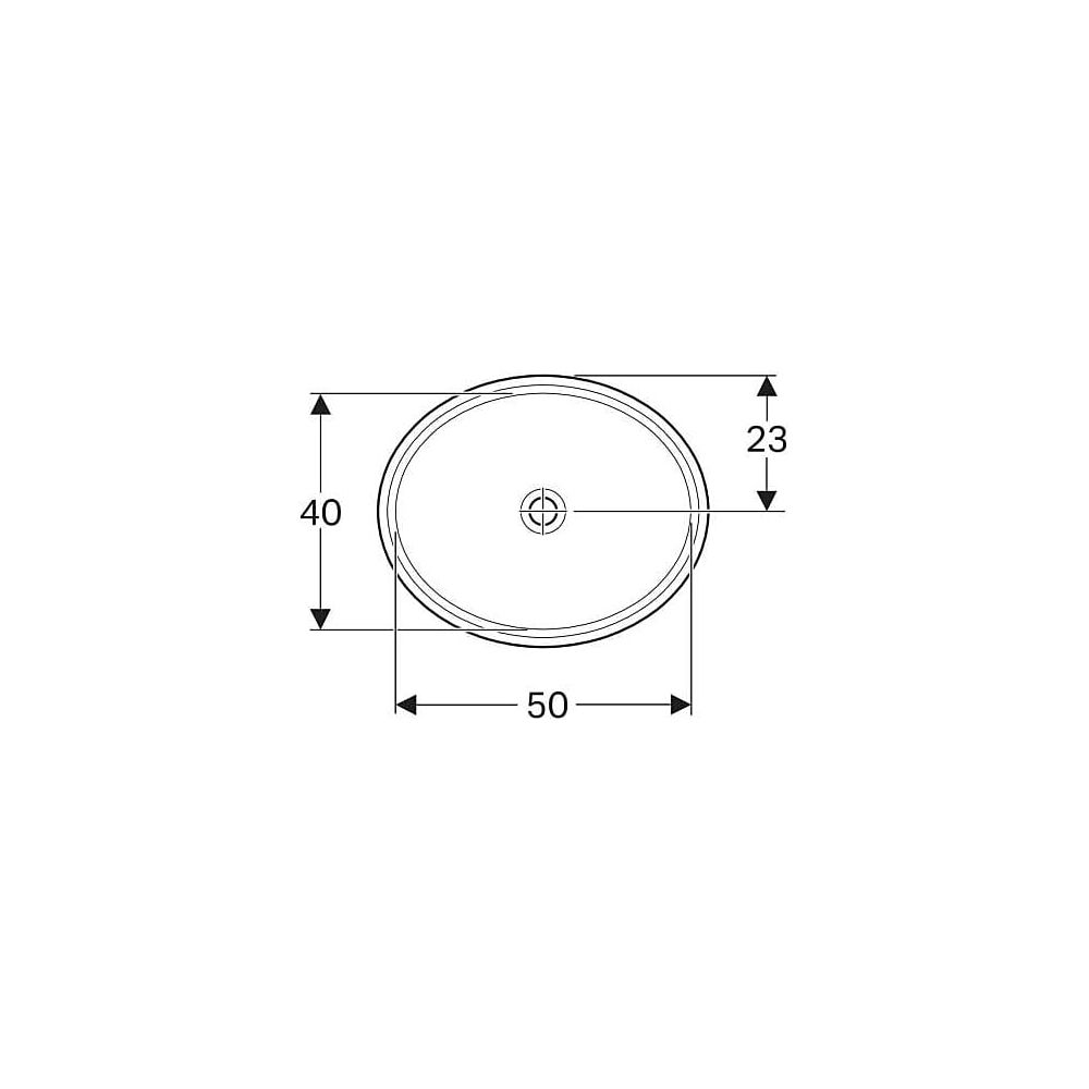 Geberit VariForm Unterbauwaschtisch, oval Breite 56cm, Tiefe 46cm, ohne Hahnloch, oh... GEBERIT-500755002 4025416302773 (Abb. 4)