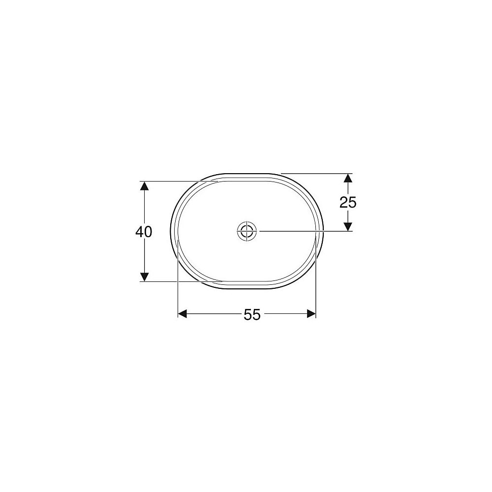 Geberit VariForm Unterbauwaschtisch elliptisch Tiefe 49cm, ohne Hahnloch, ohne Überl... GEBERIT-500759012 4025416678014 (Abb. 4)