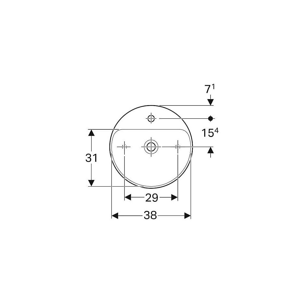 Geberit VariForm Aufsatzwaschtisch rund, mit Hahnlochbank Durchmesser 45cm, Hahnloch... GEBERIT-500770012 4025416683582 (Abb. 4)