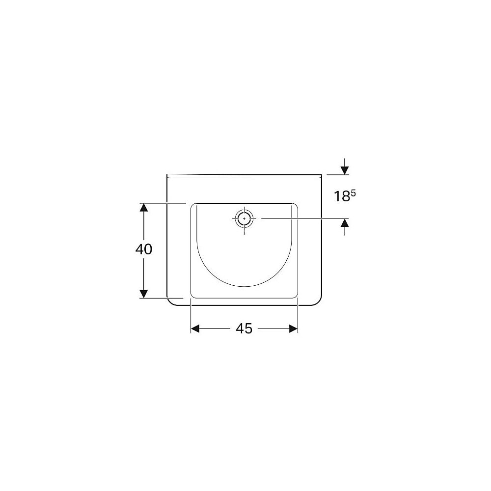 Geberit Renova Comfort Square Waschtisch barrierefrei, Breite 65cm, Tiefe 55cm, ohne... GEBERIT-128666000 4022009317749 (Abb. 4)