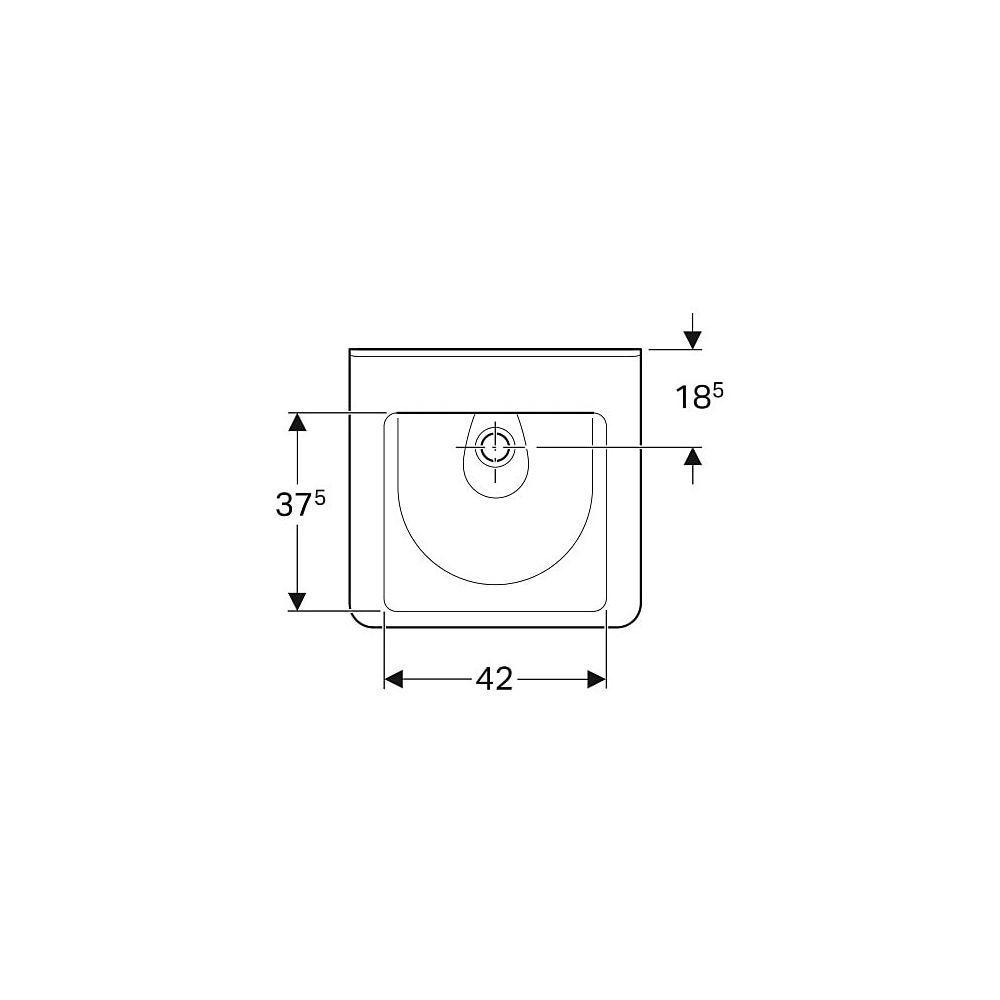 Geberit Renova Comfort Square Waschtisch barrierefrei, Breite 55cm, Tiefe 52,5cm, oh... GEBERIT-128556600 4022009315981 (Abb. 4)