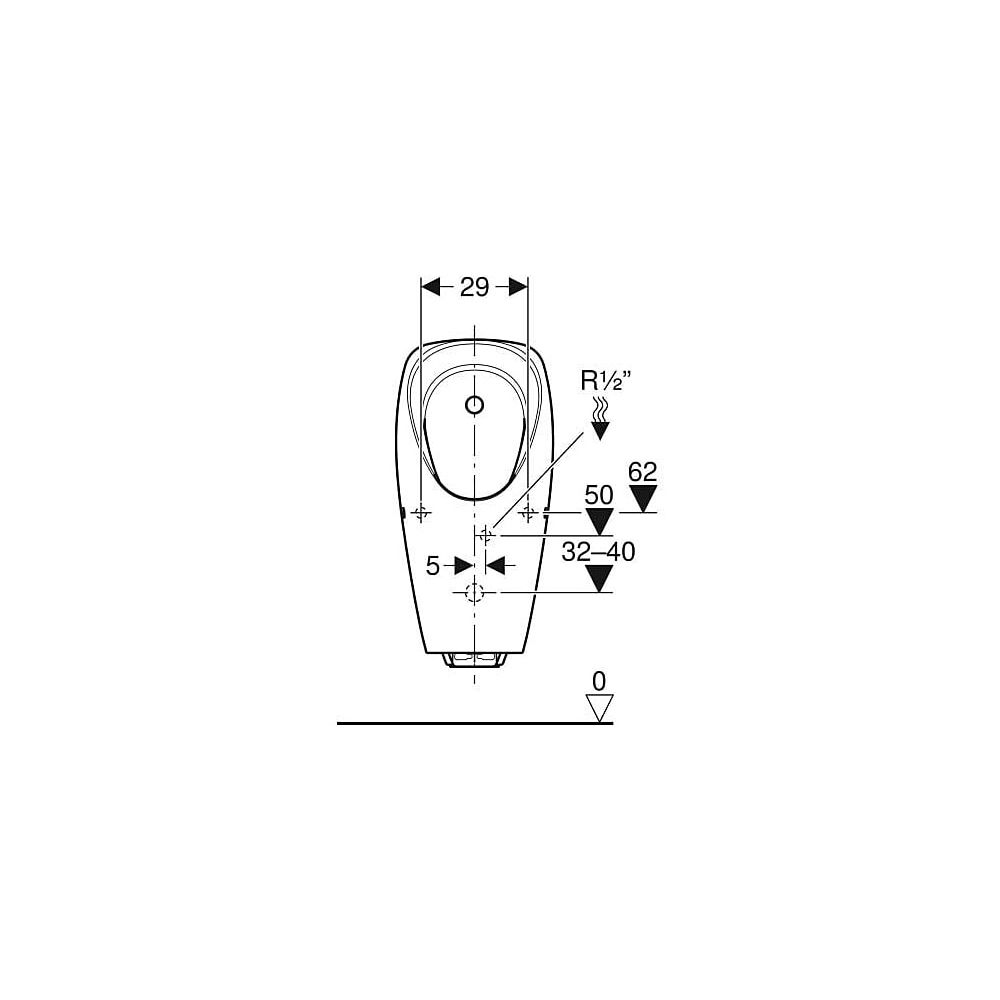 Geberit Tamina Urinal mit integrierter Steuerung, Batteriebetrieb Tiefe 37cm, Abgang... GEBERIT-116143001 4025416696070 (Abb. 6)