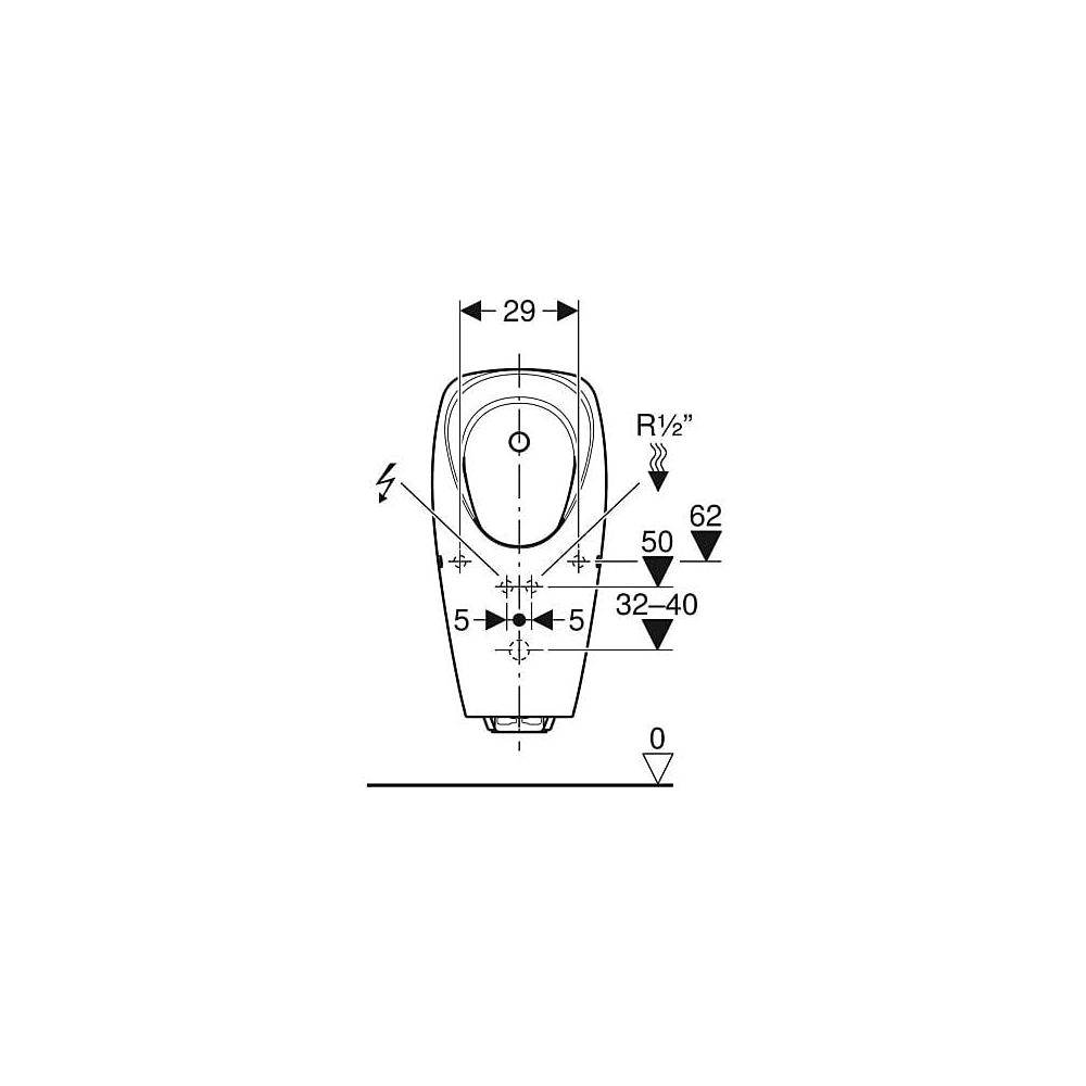 Geberit Tamina Urinal für integrierte Steuerung Tiefe 37cm, Abgang nach hinten, Zula... GEBERIT-116147001 4025416800200 (Abb. 6)