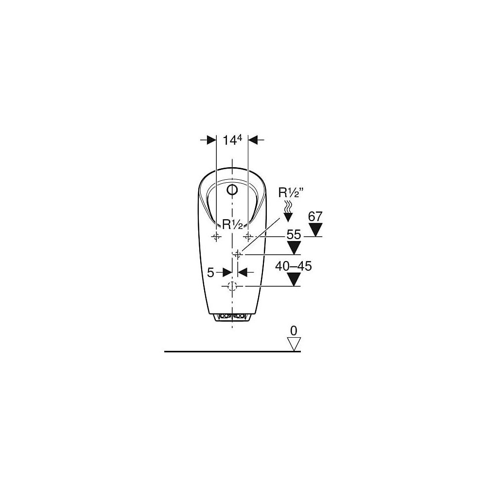 Geberit Preda Urinal mit integrierter Steuerung, Generatorbetrieb Zulauf hinten, Wei... GEBERIT-116074001 4025416529903 (Abb. 6)