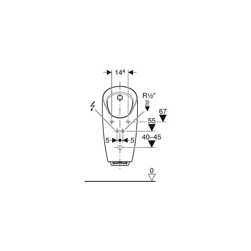 Geberit Preda Urinal mit integrierter Steuerung, Netz Zulauf hinten, Weiß... GEBERIT-116072001 4025416529828 (Abb. 6)