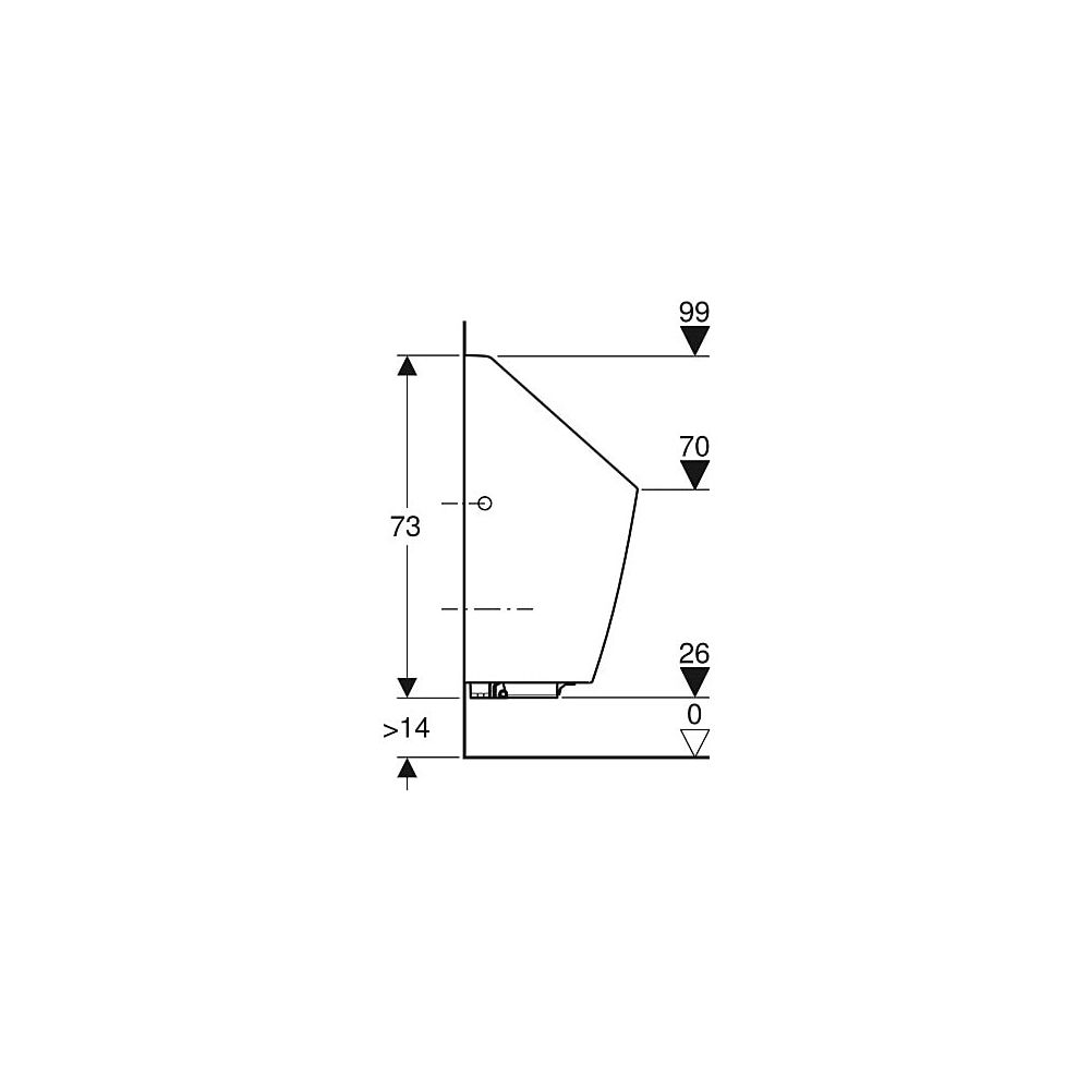 Geberit Selva Urinal mit integrierter Steuerung, Batterie Zulauf hinten, Weiß... GEBERIT-116083001 4025416530312 (Abb. 7)