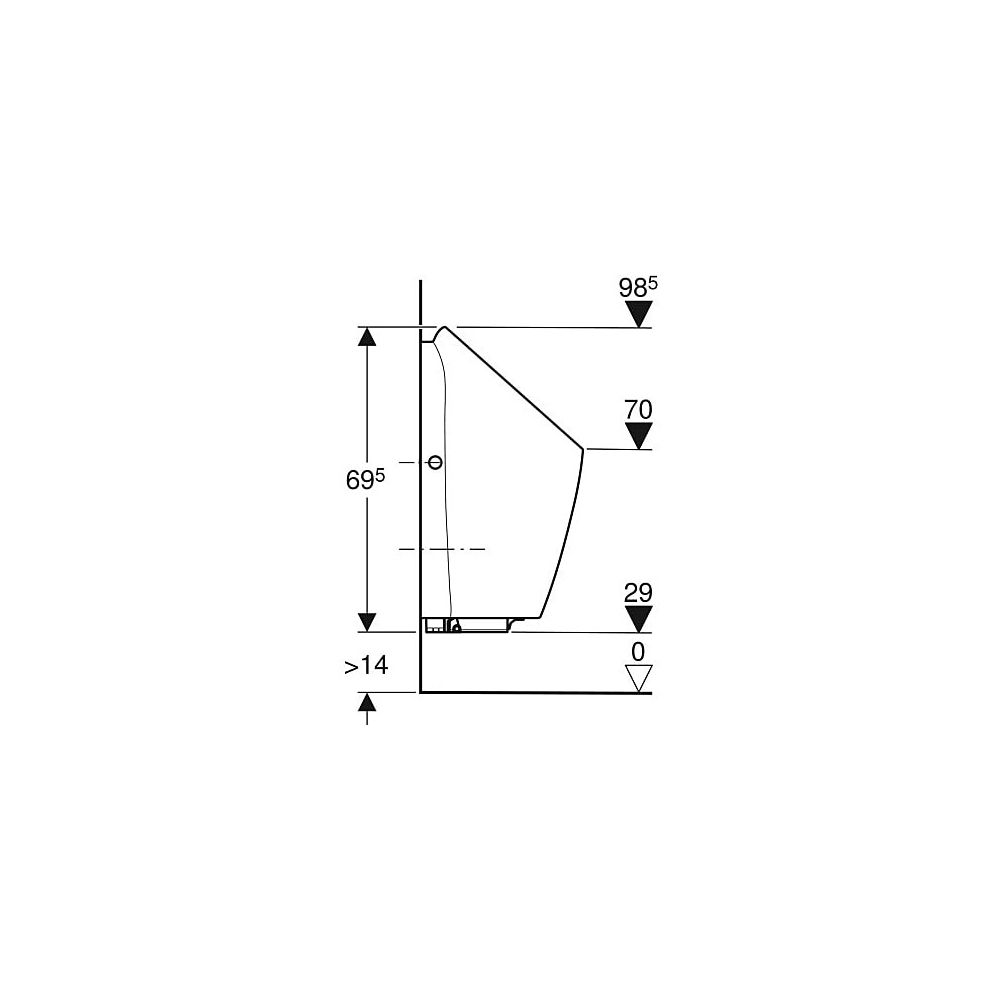 Geberit Preda Urinal mit integrierter Steuerung, Netz Zulauf hinten, Weiß... GEBERIT-116072001 4025416529828 (Abb. 7)