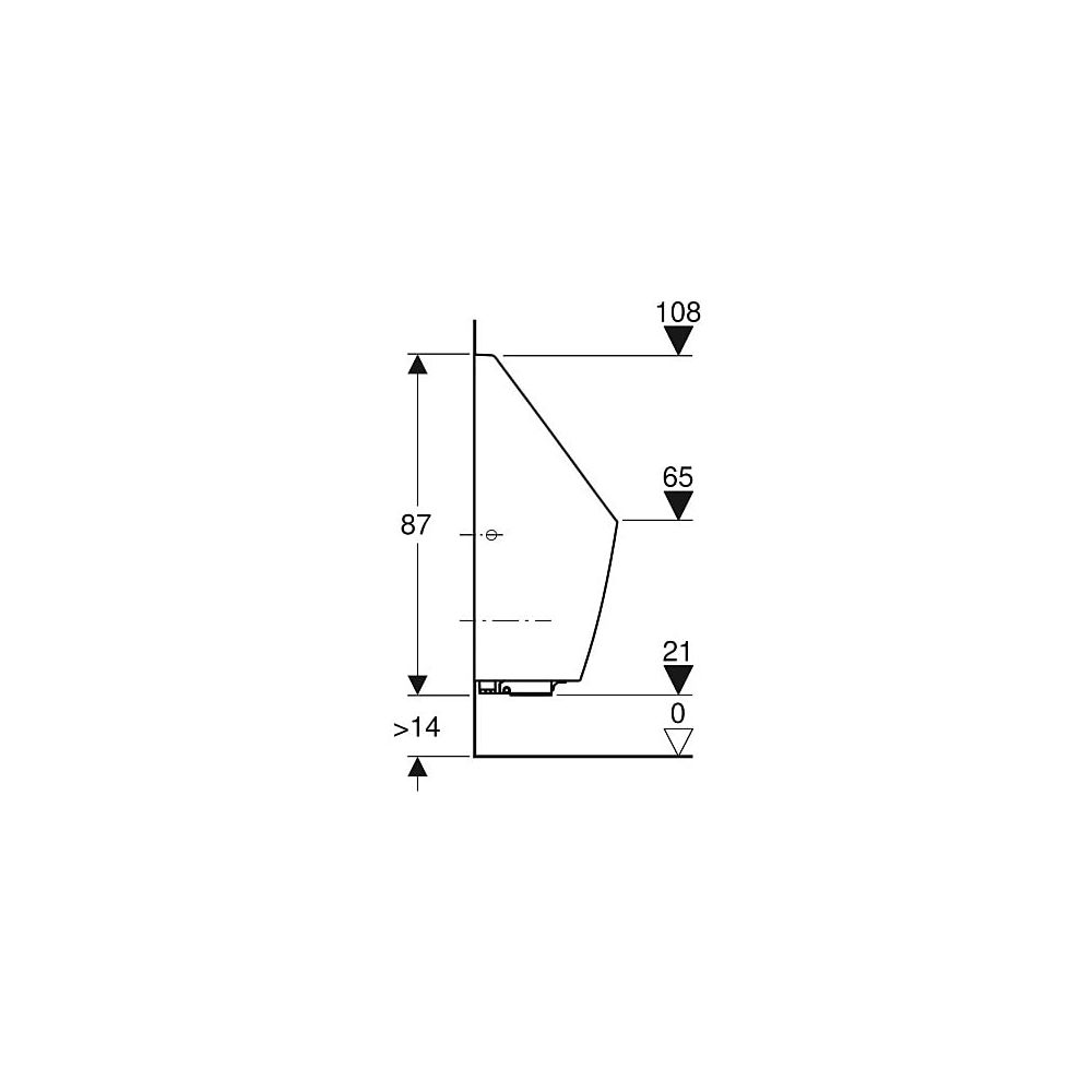 Geberit Tamina Urinal mit integrierter Steuerung, Netzbetrieb Tiefe 37cm, Abgang nac... GEBERIT-116142001 4025416696049 (Abb. 7)
