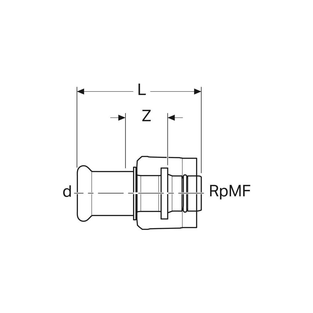 Geberit Mapress Übergang mit MasterFix, d 15mm, RpMF 1/2″, Rotguss bleifrei... GEBERIT-61110 4025410547835 (Abb. 4)