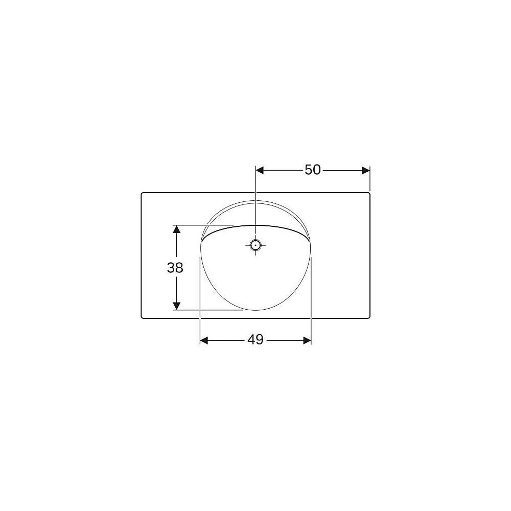 Geberit Preciosa Waschtisch mit Ablagefläche, Breite 100cm, Tiefe 55cm, ohne Hahnloc... GEBERIT-124240000 4022009009217 (Abb. 4)