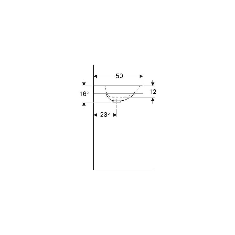Geberit Preciosa 2 Waschtisch mit Ablagefläche, Breite 90cm, Tiefe 50cm, Hahnloch mi... GEBERIT-123290600 4022009311334 (Abb. 6)