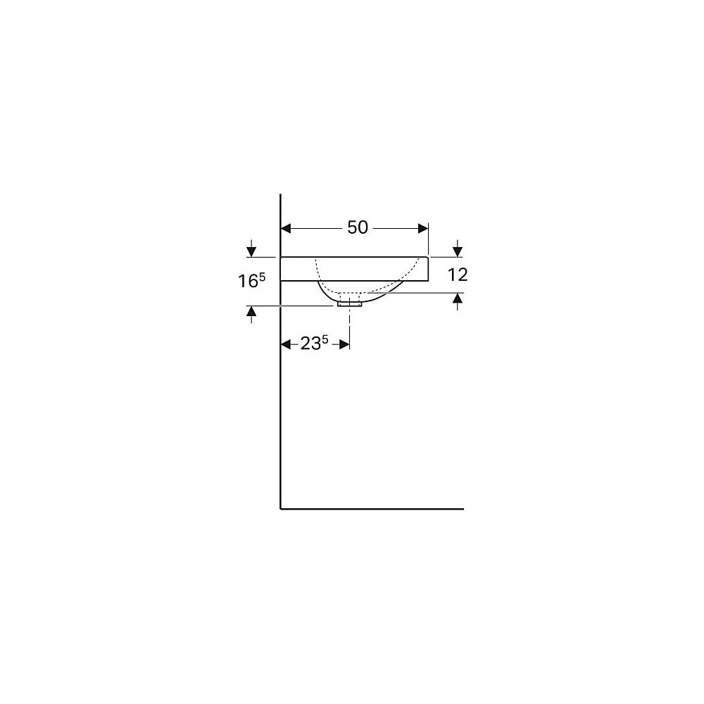 Geberit Preciosa 2 Waschtisch mit Ablagefläche, Breite 60cm, Tiefe 50cm, ohne Hahnlo... GEBERIT-123261000 4022009319644 (Abb. 6)