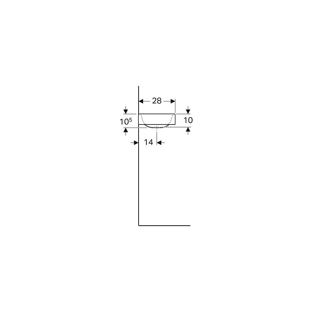 Geberit Preciosa 2 Handwaschbecken, 40x10,5x28cm, Hahnloch rechts, ohne Überlauf, We... GEBERIT-273240000 4022009311389 (Abb. 6)