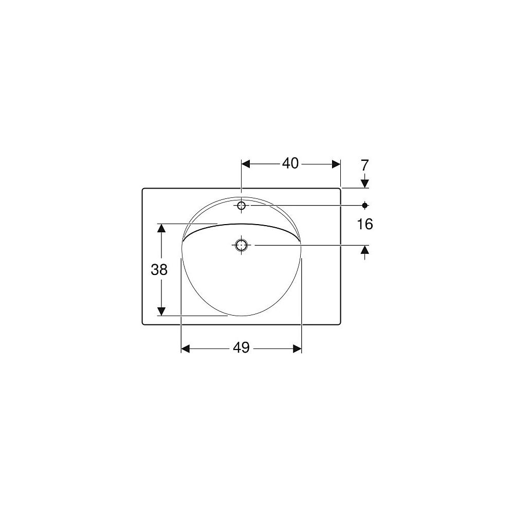Geberit Preciosa Waschtisch mit Ablagefläche, Breite 80cm, Tiefe 55cm, Hahnloch mitt... GEBERIT-124283000 4022009009385 (Abb. 4)