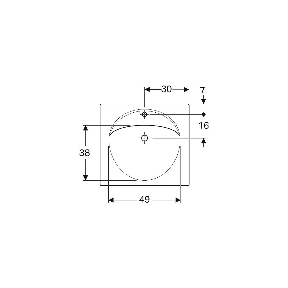 Geberit Preciosa Waschtisch mit Ablagefläche, Breite 60cm, Tiefe 55cm, Hahnloch mitt... GEBERIT-253230600 4022009232257 (Abb. 4)