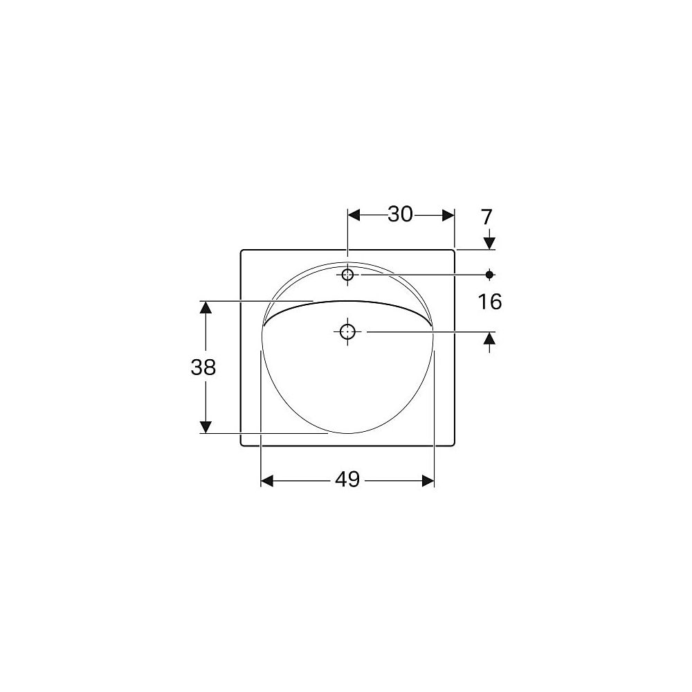 Geberit Preciosa Waschtisch mit Ablagefläche, Breite 60cm, Tiefe 55cm, Hahnloch mitt... GEBERIT-253200000 4022009053791 (Abb. 4)