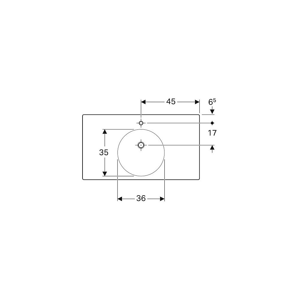 Geberit Preciosa 2 Waschtisch mit Ablagefläche, Breite 90cm, Tiefe 50cm, Hahnloch mi... GEBERIT-123290600 4022009311334 (Abb. 4)