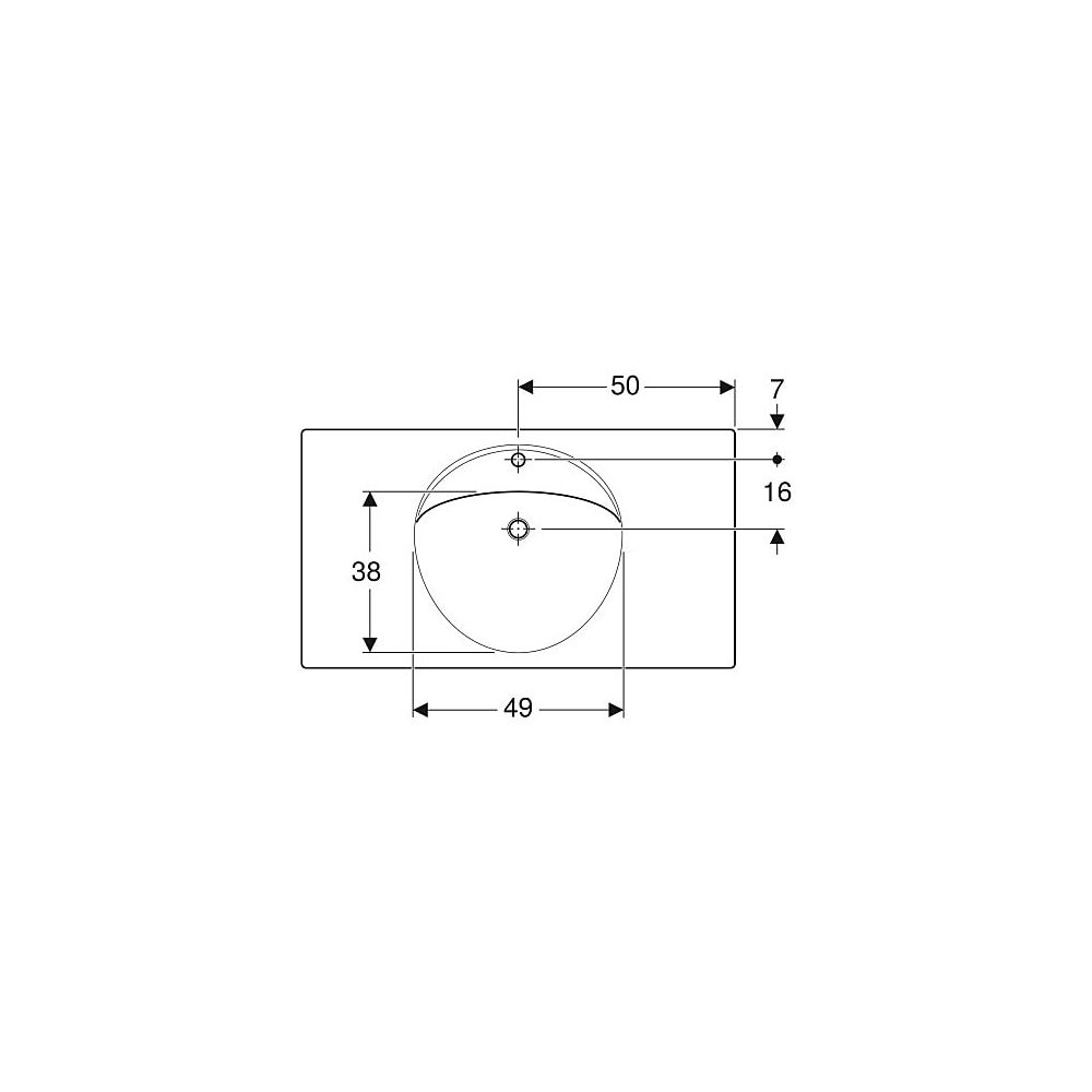 Geberit Preciosa Waschtisch mit Ablagefläche, Breite 100cm, Tiefe 55cm, Hahnloch mit... GEBERIT-124200600 4022009208313 (Abb. 4)