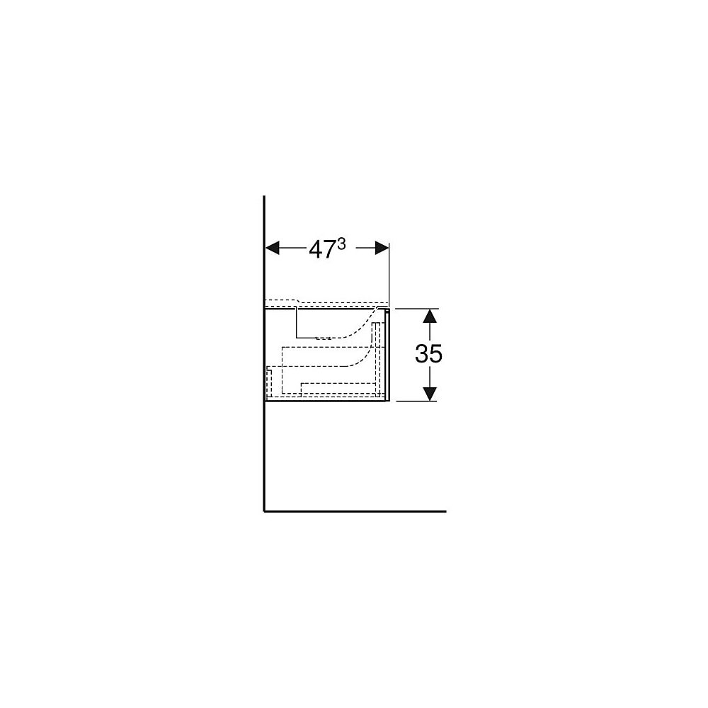 Geberit Xeno2 Unterschrank für Waschtisch aus Mineralwerkstoff 2 Schubladen, 159,5x3... GEBERIT-500346431 4025416356301 (Abb. 6)