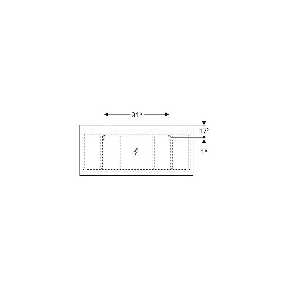 Geberit Xeno2 Lichtspiegel mit direkter, indirekter Beleuchtung, Breite 160cm, Höhe ... GEBERIT-500204001 4025416430322 (Abb. 5)