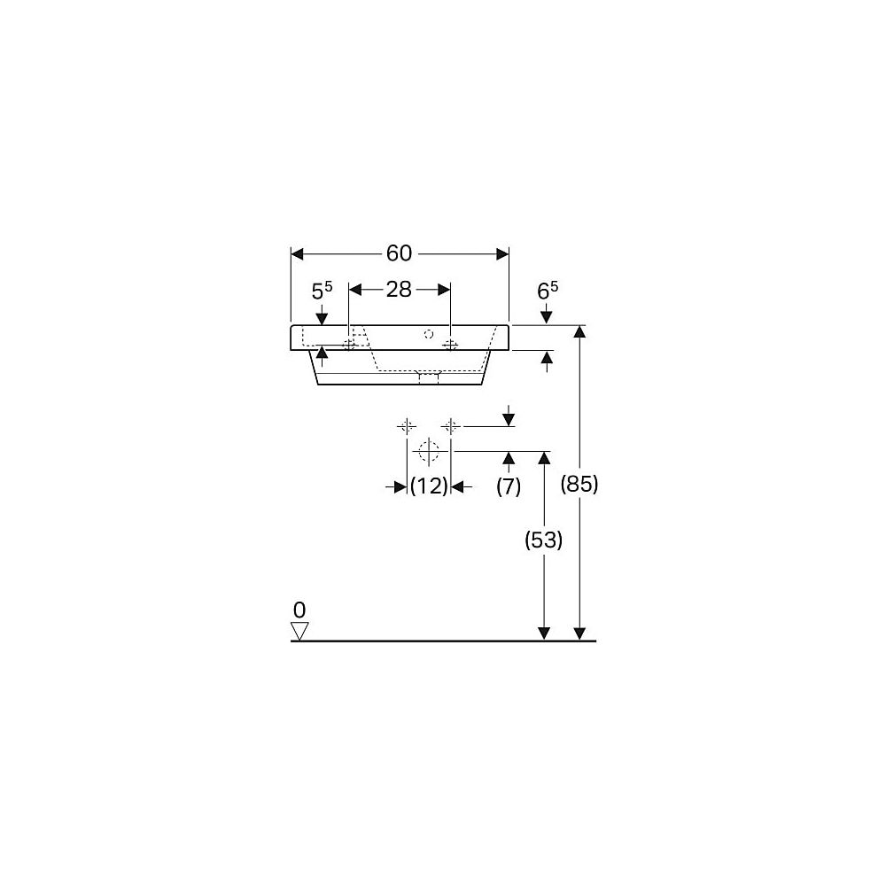 Geberit Bambini Waschtisch mit seitlichem Schwammbecken, 60x16,3x55cm... GEBERIT-162700000 4022009011708 (Abb. 5)