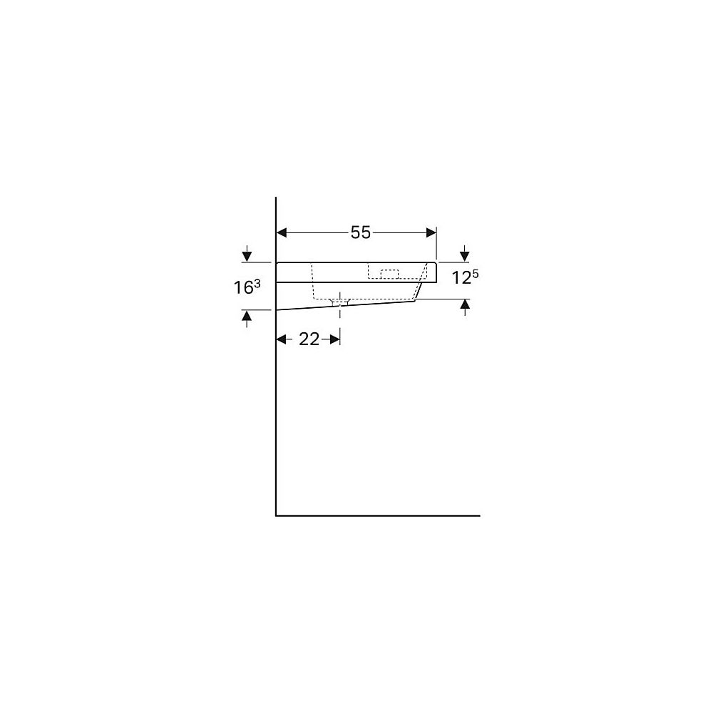 Geberit Bambini Waschtisch mit seitlichem Schwammbecken, 60x16,3x55cm... GEBERIT-162700000 4022009011708 (Abb. 6)