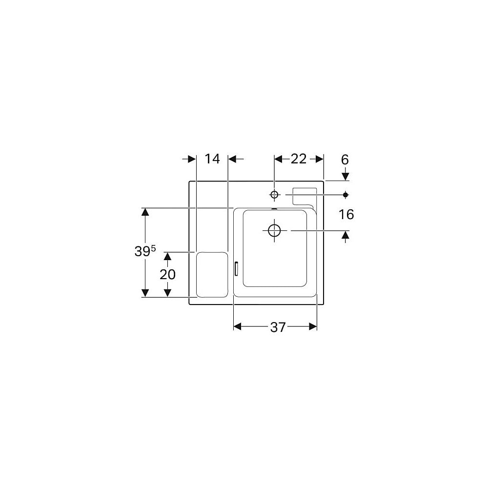 Geberit Bambini Waschtisch mit seitlichem Schwammbecken, 60x16,3x55cm... GEBERIT-162700000 4022009011708 (Abb. 4)