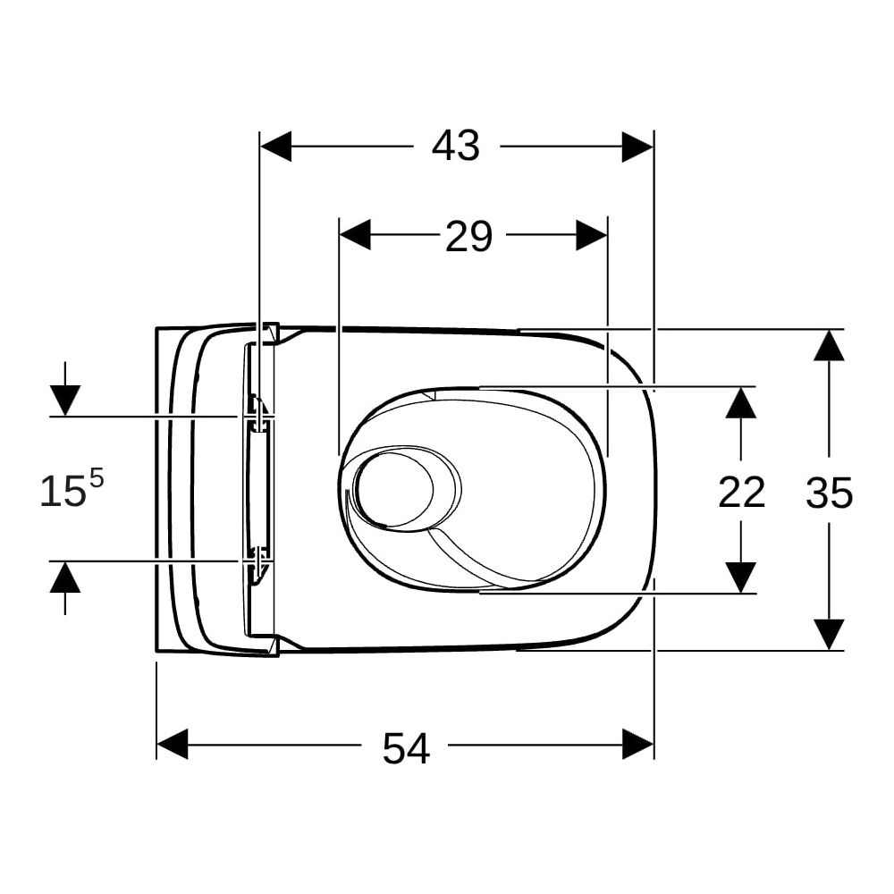 Geberit Renova Plan Set Wand-WC Tiefspüler, TurboFlush, mit WC-Sitz Tiefe 54cm, Weiß... GEBERIT-503152001 4064746083907 (Abb. 4)