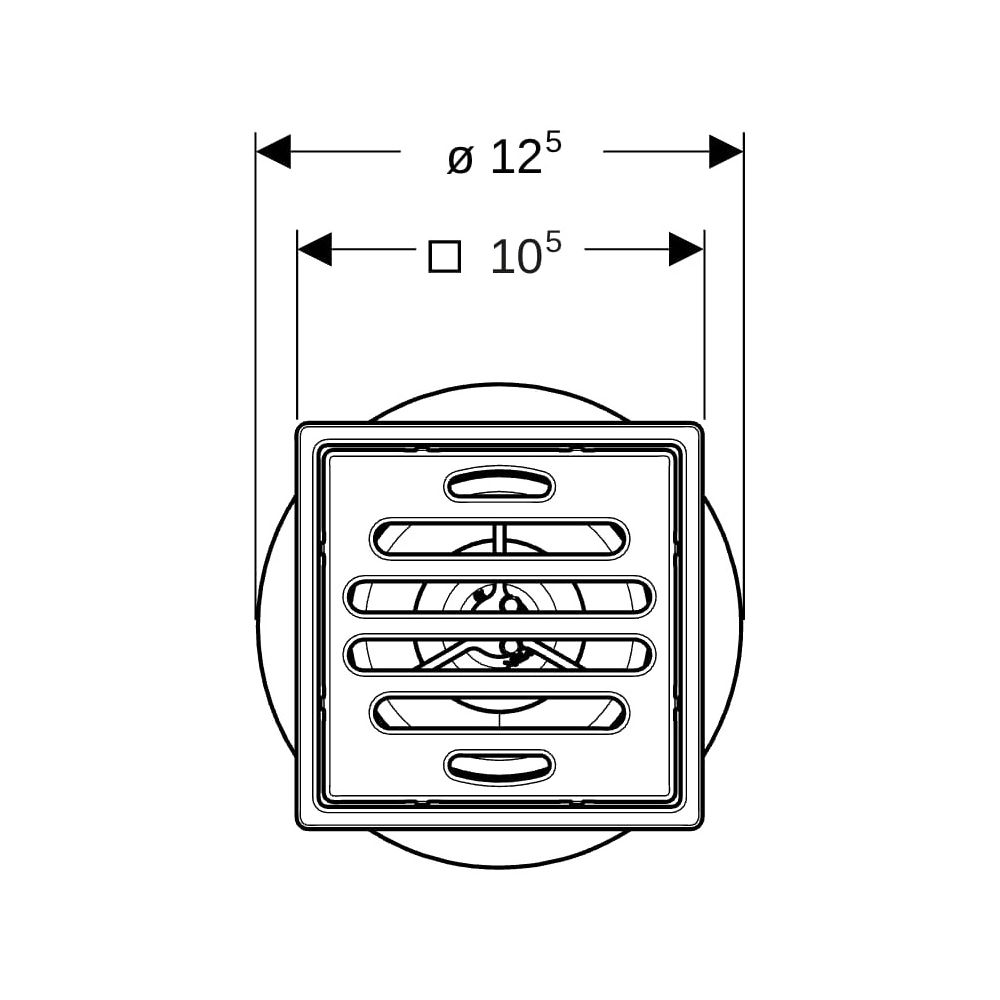 Geberit Bodenablauf Varino, 1,1l/s, 10x10cm, PP, Edelstahl 304, 388060001... GEBERIT-388060001 4064746094064 (Abb. 4)