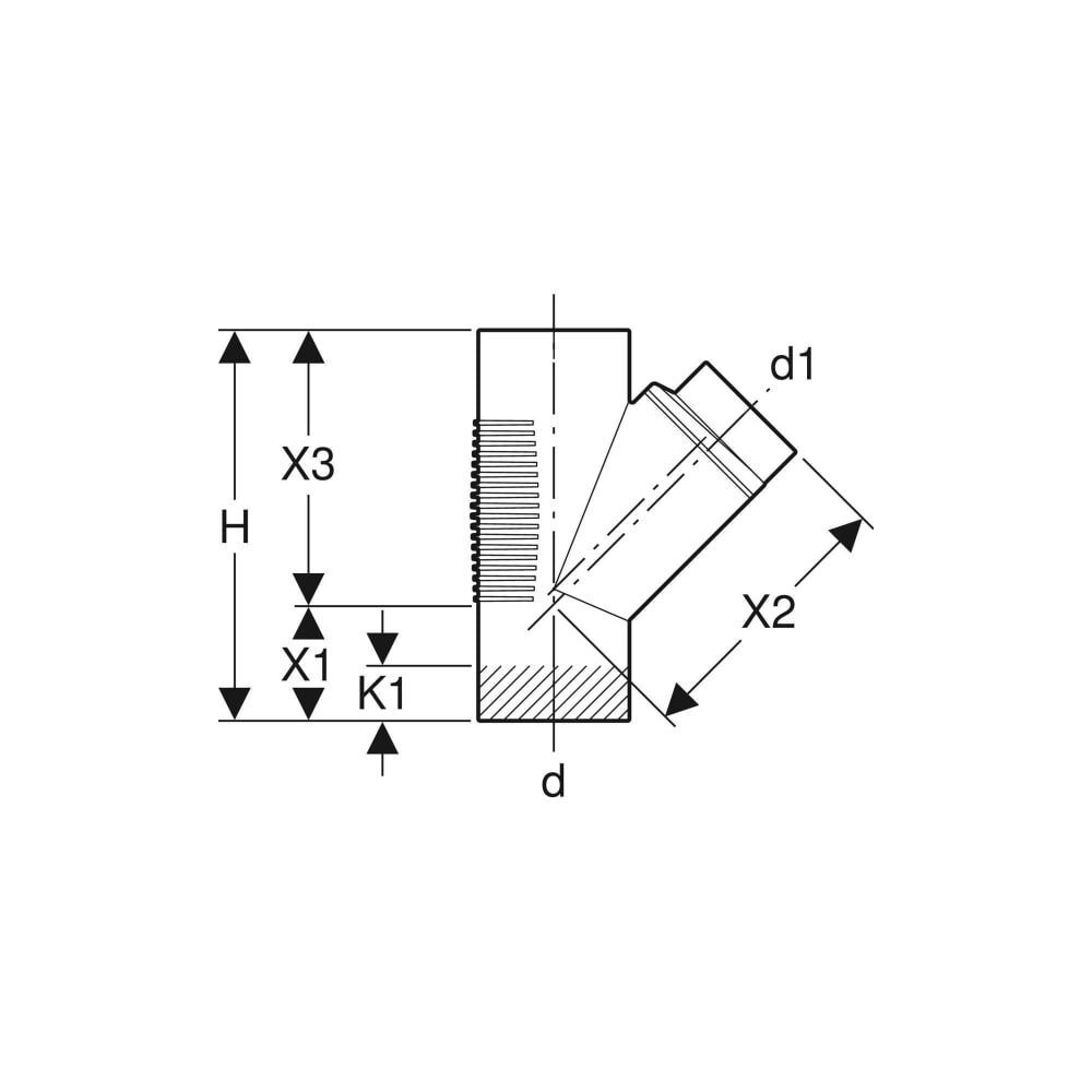 Geberit Silent db20 Abzweig 45 Grad, d 160mm, d1 110mm... GEBERIT-315104141 4025416862376 (Abb. 4)