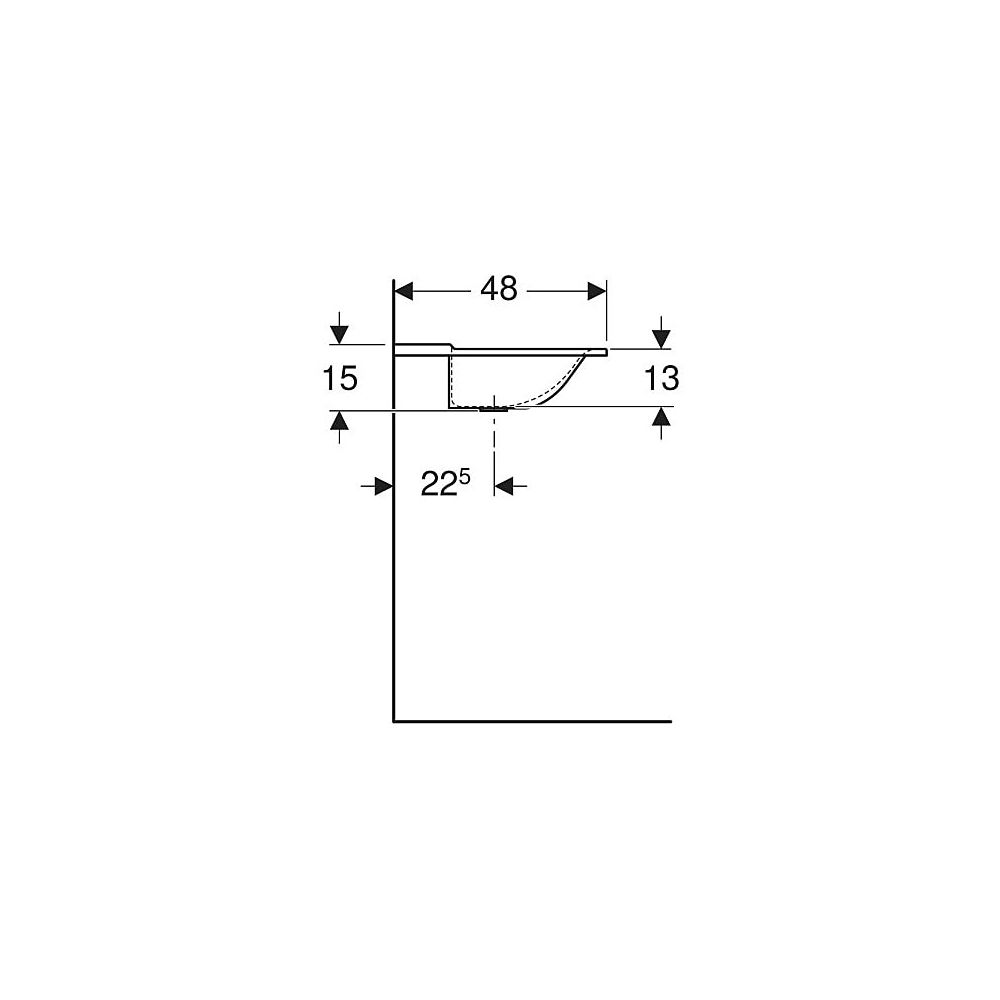 Geberit Xeno2 Möbelwaschtisch, Breite 160cm, Tiefe 48cm, Hahnloch links, rechts, ohn... GEBERIT-500279001 4025416357872 (Abb. 6)