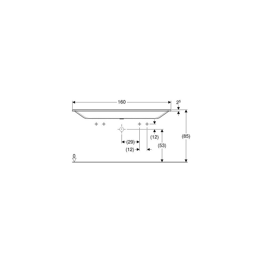 Geberit Xeno2 Möbelwaschtisch, Breite 160cm, Tiefe 48cm, Hahnloch links, rechts, ohn... GEBERIT-500279001 4025416357872 (Abb. 5)